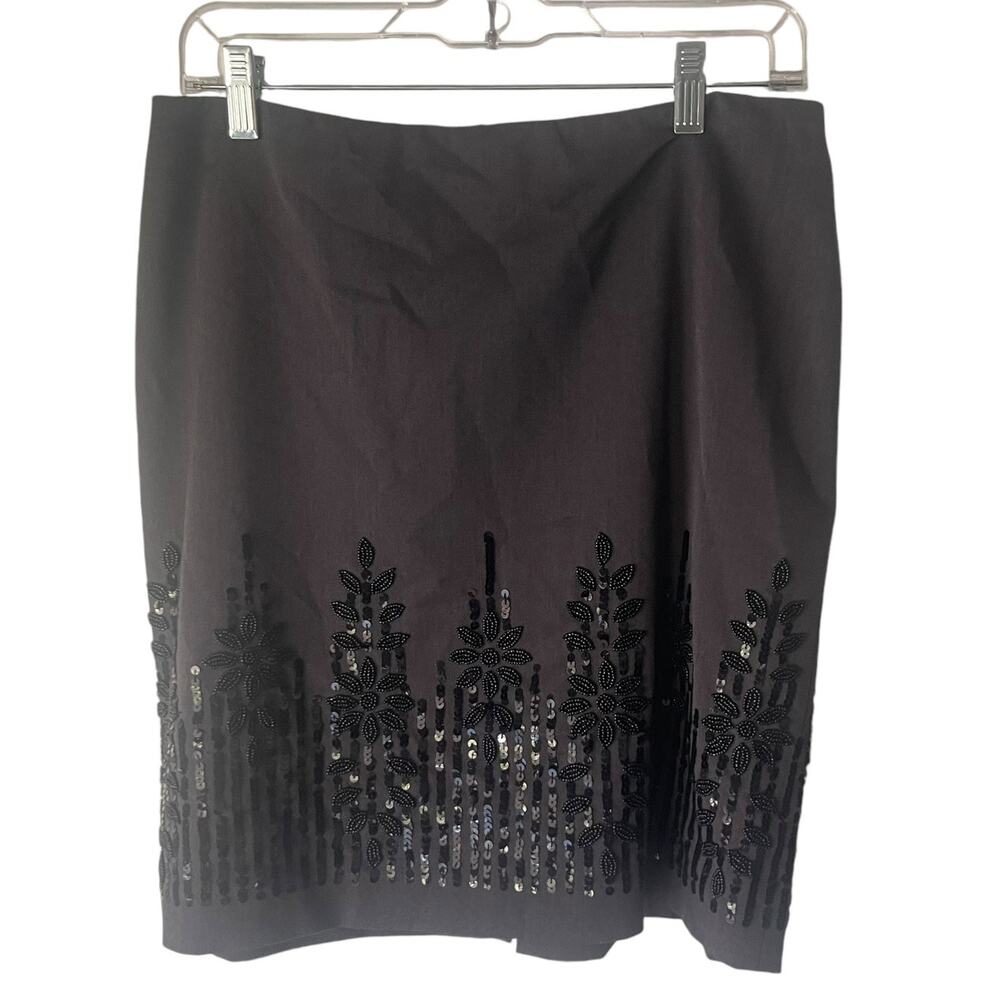 Kelly and Diane Women's Size 10 Grey Career‎ Sequin Swifty Flapper Mini Skirt